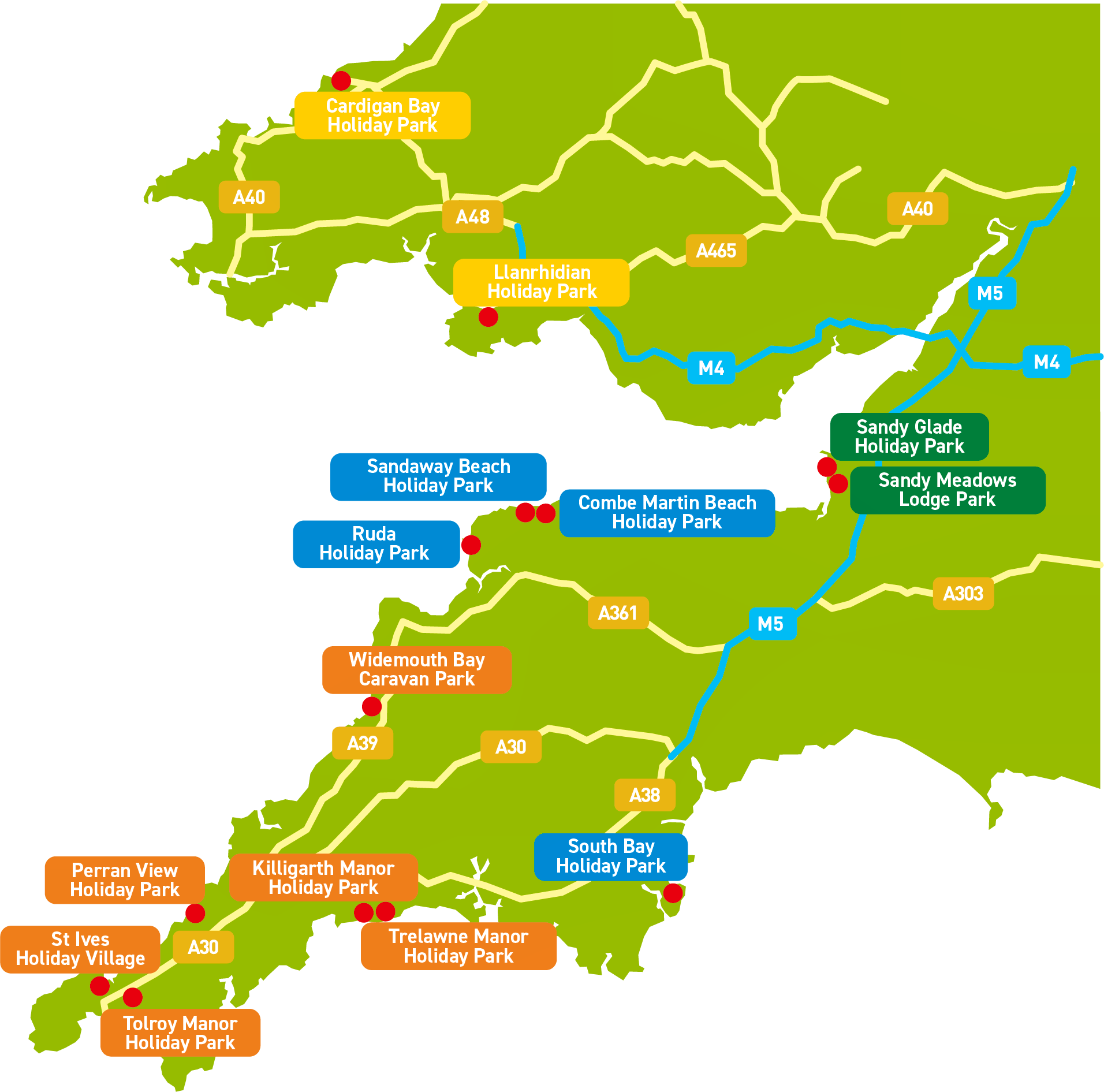 John Fowler Holiday Parks Map
